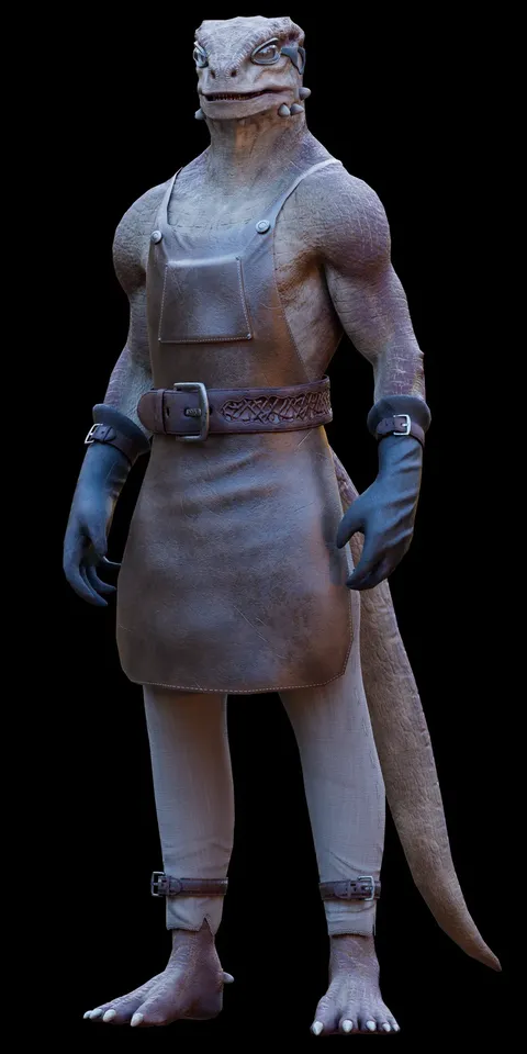 Argonian Blacksmith - Blender 3d models