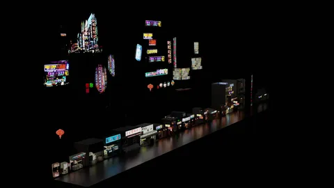 Chinese Shop and Sign Pack - Blender 3d models