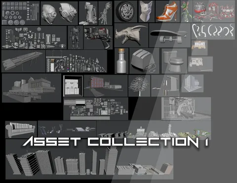 Asset Collection Set 1 - Blender 3d models