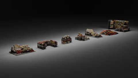 Modular Market Stands - Blender 3d models