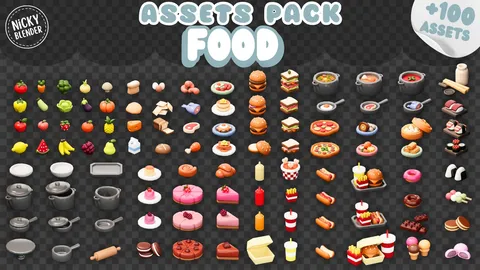 Lowpoly Food Assets - Blender 3d models