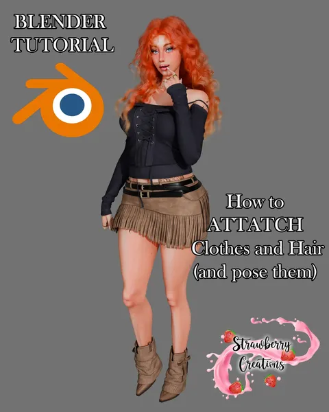 Attach Clothes and Hair - Blender tutorials & courses