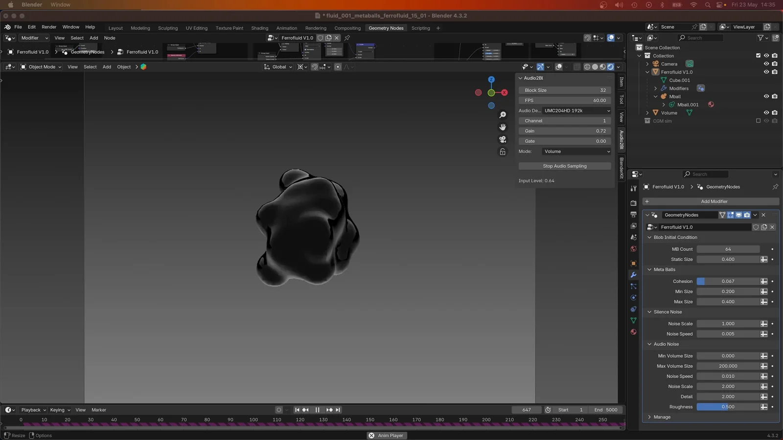 Audio 2 Blender Ferrofluid screenshot 2