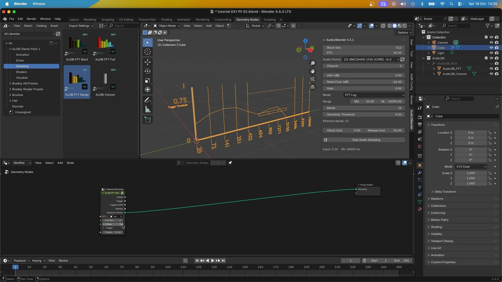 Audio2Blender screenshot 2