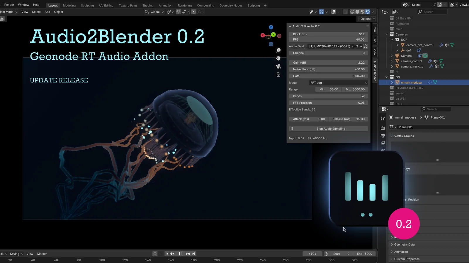 Audio2Blender screenshot 2