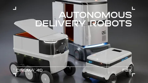 Autonomous Delivery Robots - Blender 3d models