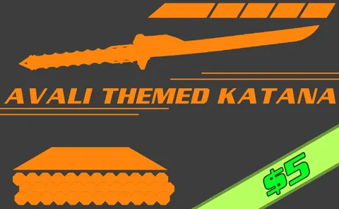 Avali Themed Katana - Blender 3d models