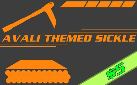 Avali Themed Sickle - Blender 3d models