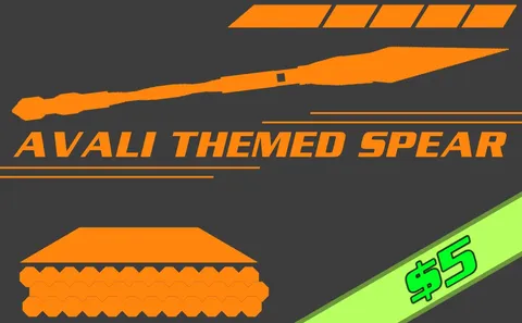 Avali Themed Spear - Blender 3d models