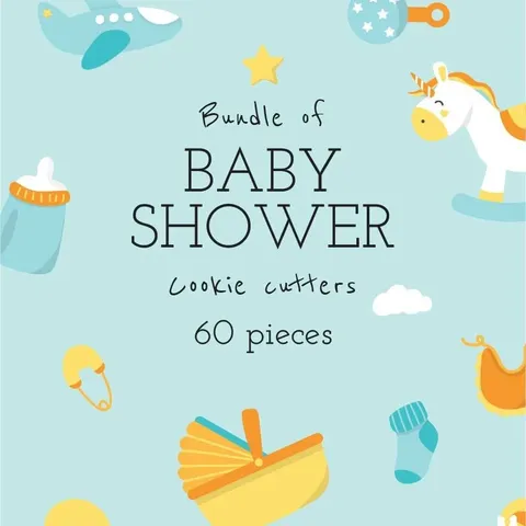 Baby Shower Cookie Cutters - Blender 3d models