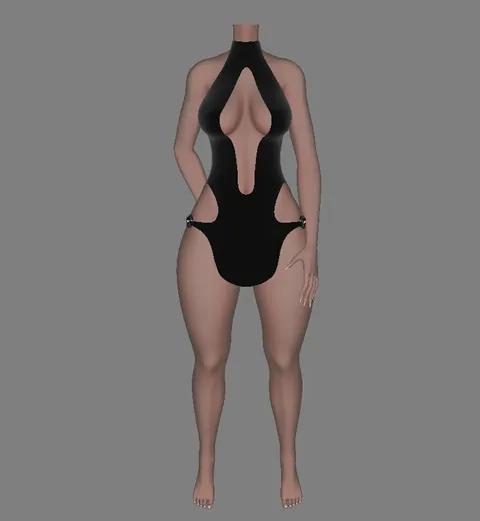 Backless Ring Linked Dress - Blender 3d models