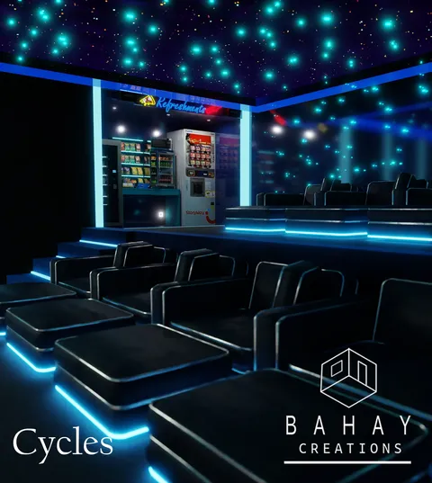 VIP Futuristic Movie Theatre - Blender scenes