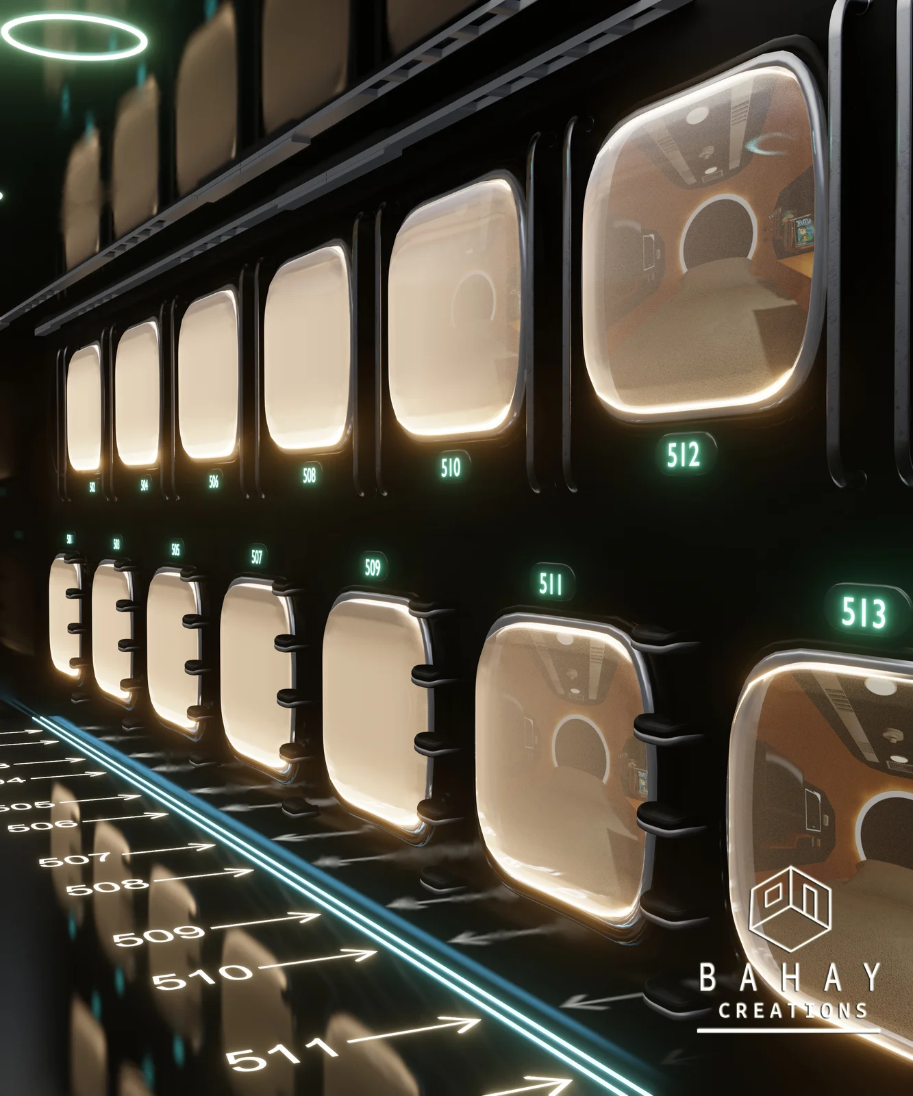 Capsule Hotel Hallways And Bed screenshot 4