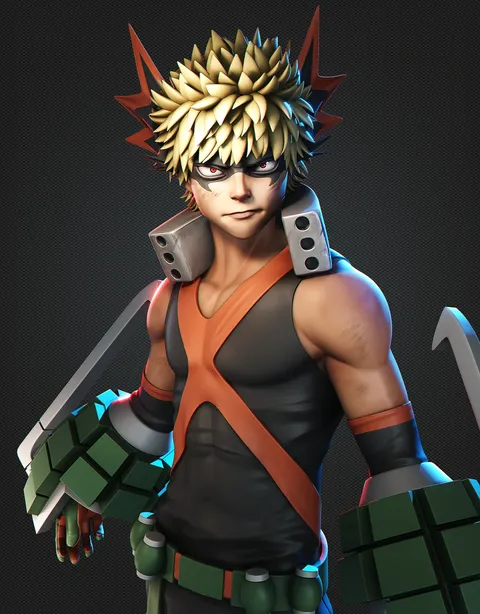 Bakugo Character Creation - Blender tutorials & courses