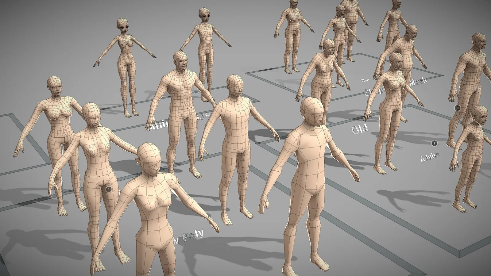 Character Base Mesh Pack screenshot 3