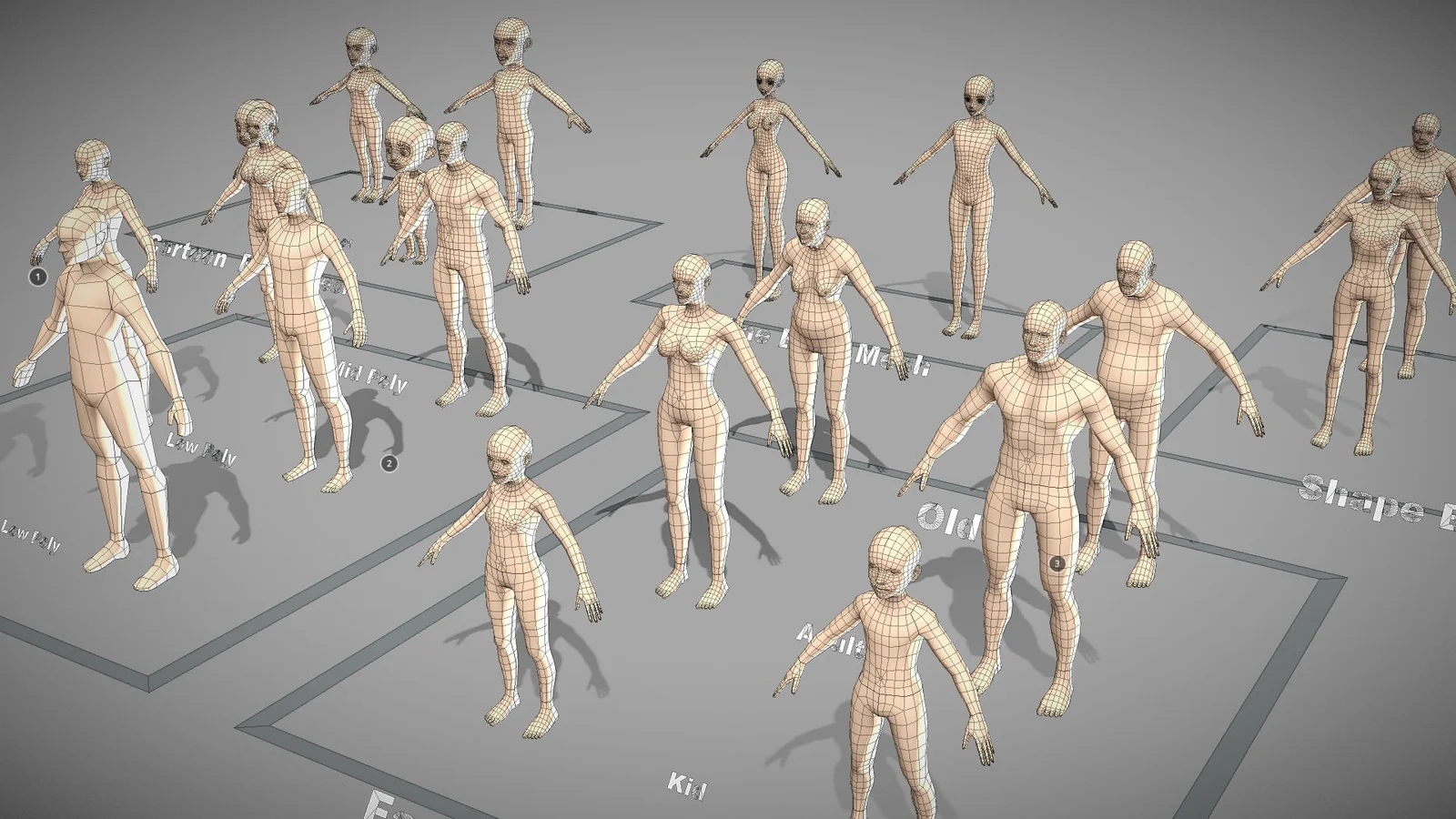 Character Base Mesh Pack screenshot 4