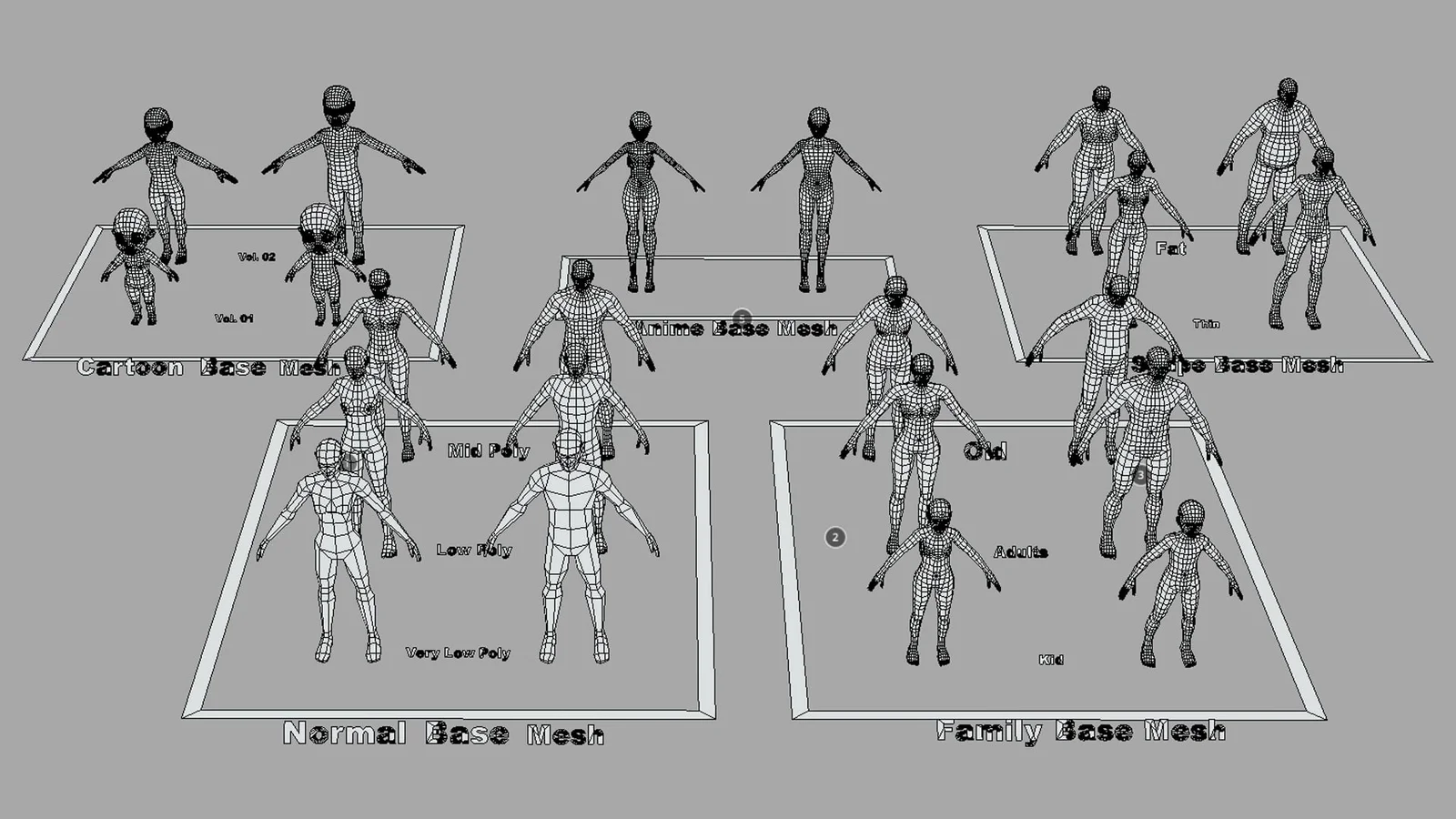 Character Base Mesh Pack screenshot 8
