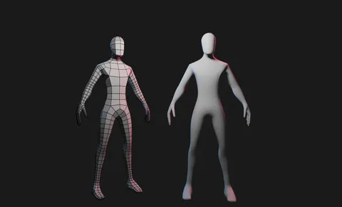 Male Base Mesh - Blender 3d models