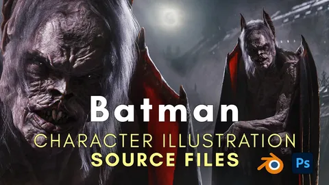 Batman Illustration Source Files - Blender 3d models