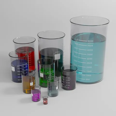 Beakers - Blender 3d models