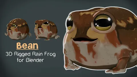 Bean Rigid Rain Frog - Blender 3d models