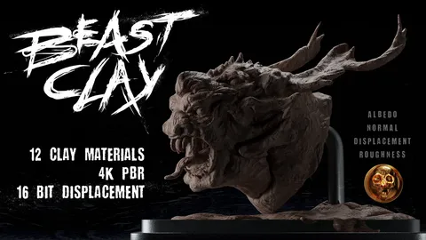 Beast Clay PBR Materials - Blender textures & materials