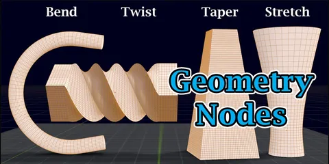 Bend Twist Taper Stretch Pack - Blender geometry nodes