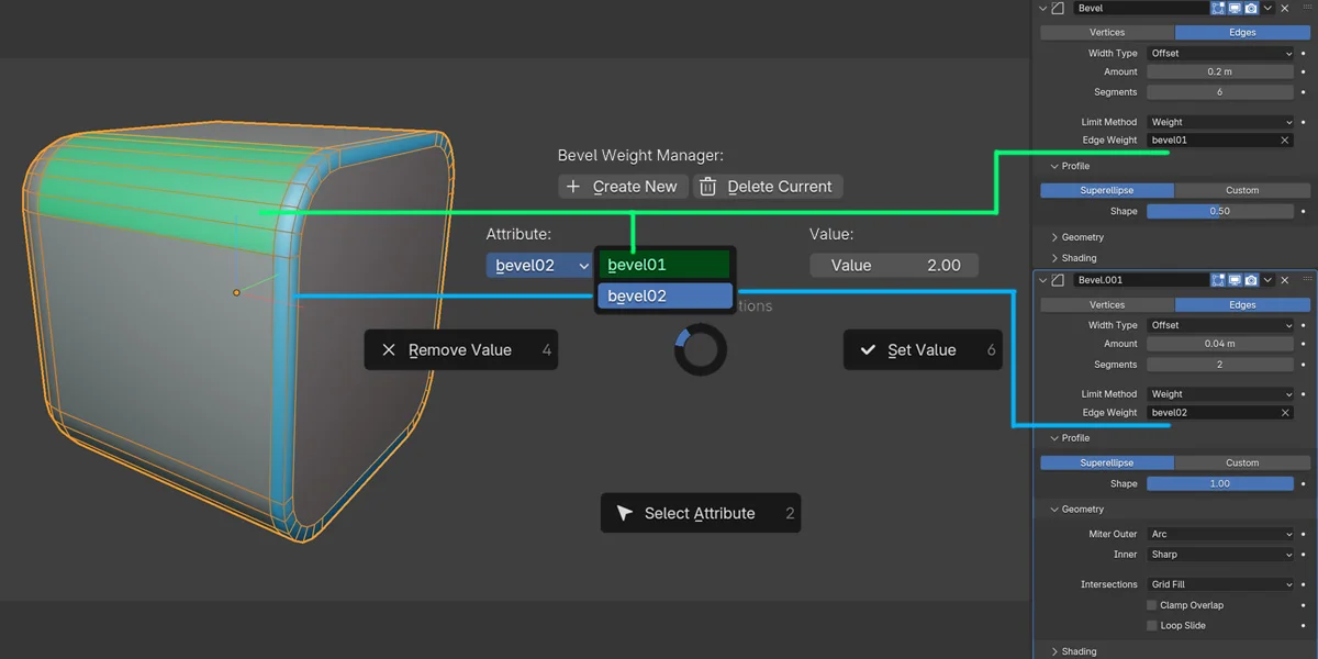 Bevel Weight Manager screenshot 2