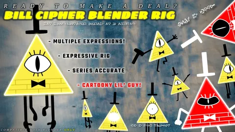 Bill Cipher Rig - Blender 3d models