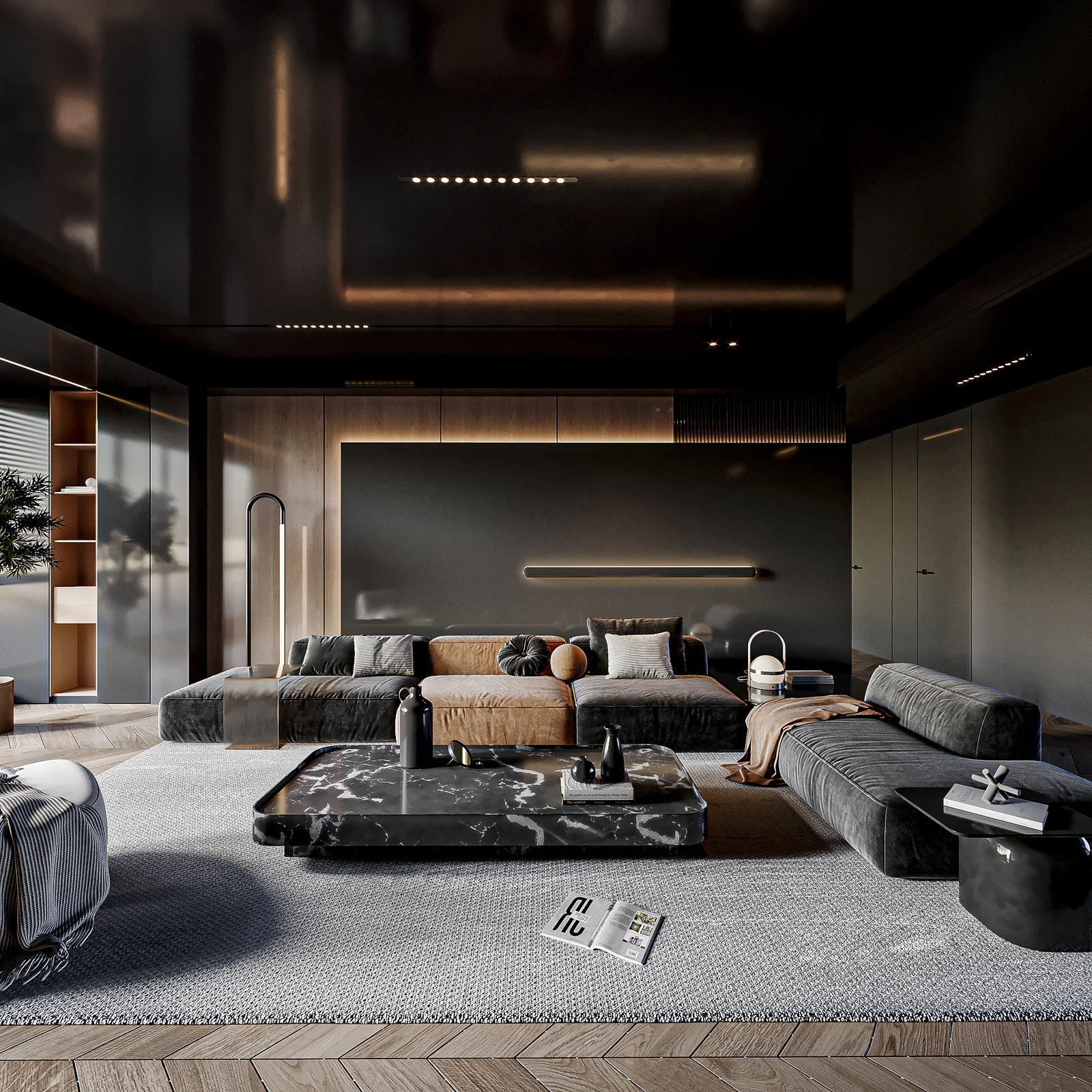 Black and Orange Living Room screenshot 2