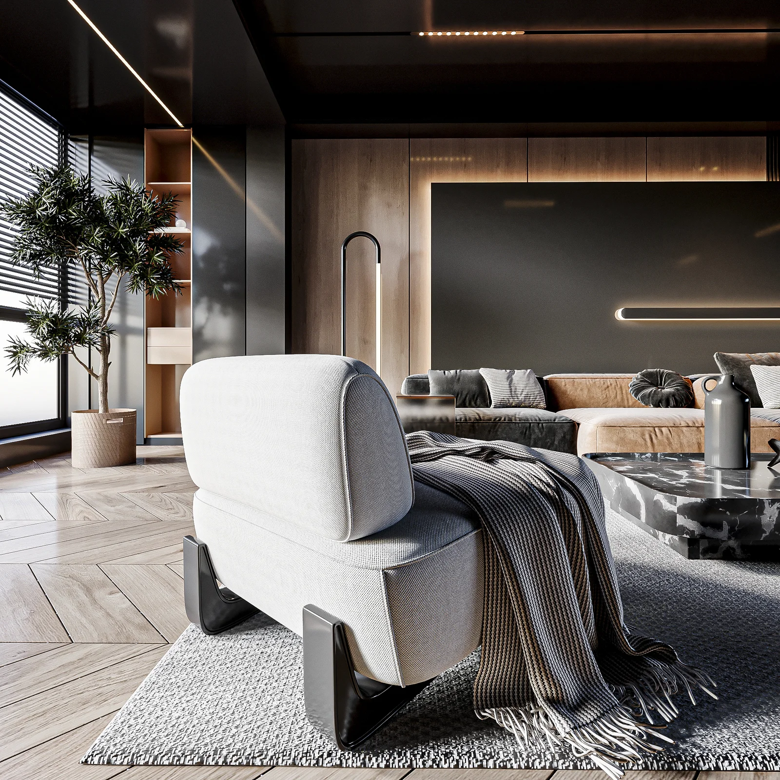 Black and Orange Living Room screenshot 3