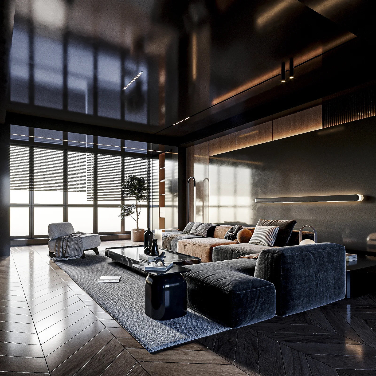 Black and Orange Living Room screenshot 4