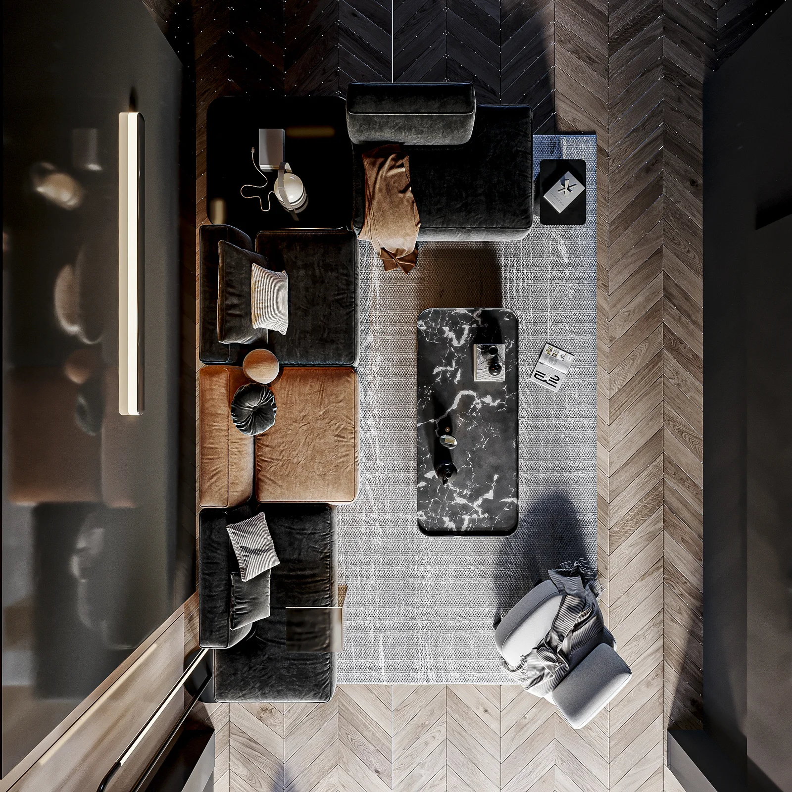 Black and Orange Living Room screenshot 6