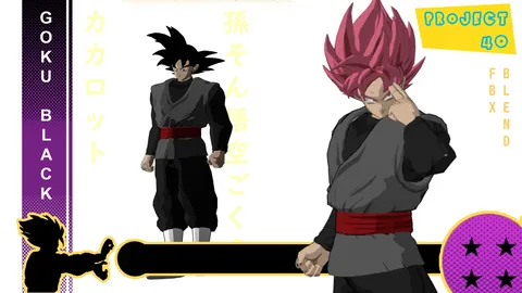 Black Goku Rigged - Blender 3d models