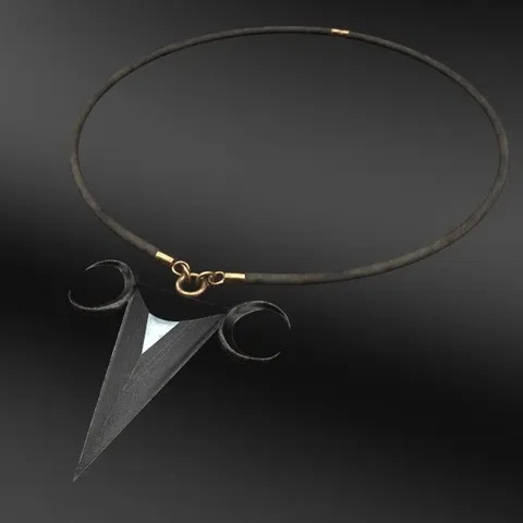 Bladed Crescent Dagger Pendant - Blender 3d models