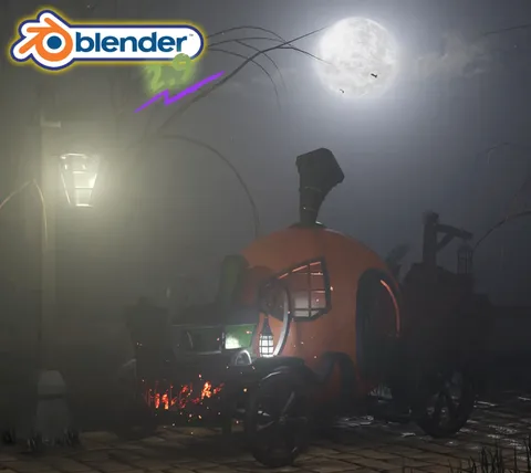 Stylized Halloween Scene - Blender tutorials & courses
