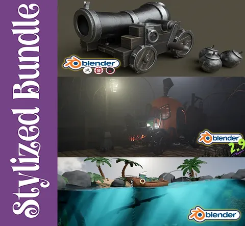 Stylized 3 Course Bundle - Blender tutorials & courses
