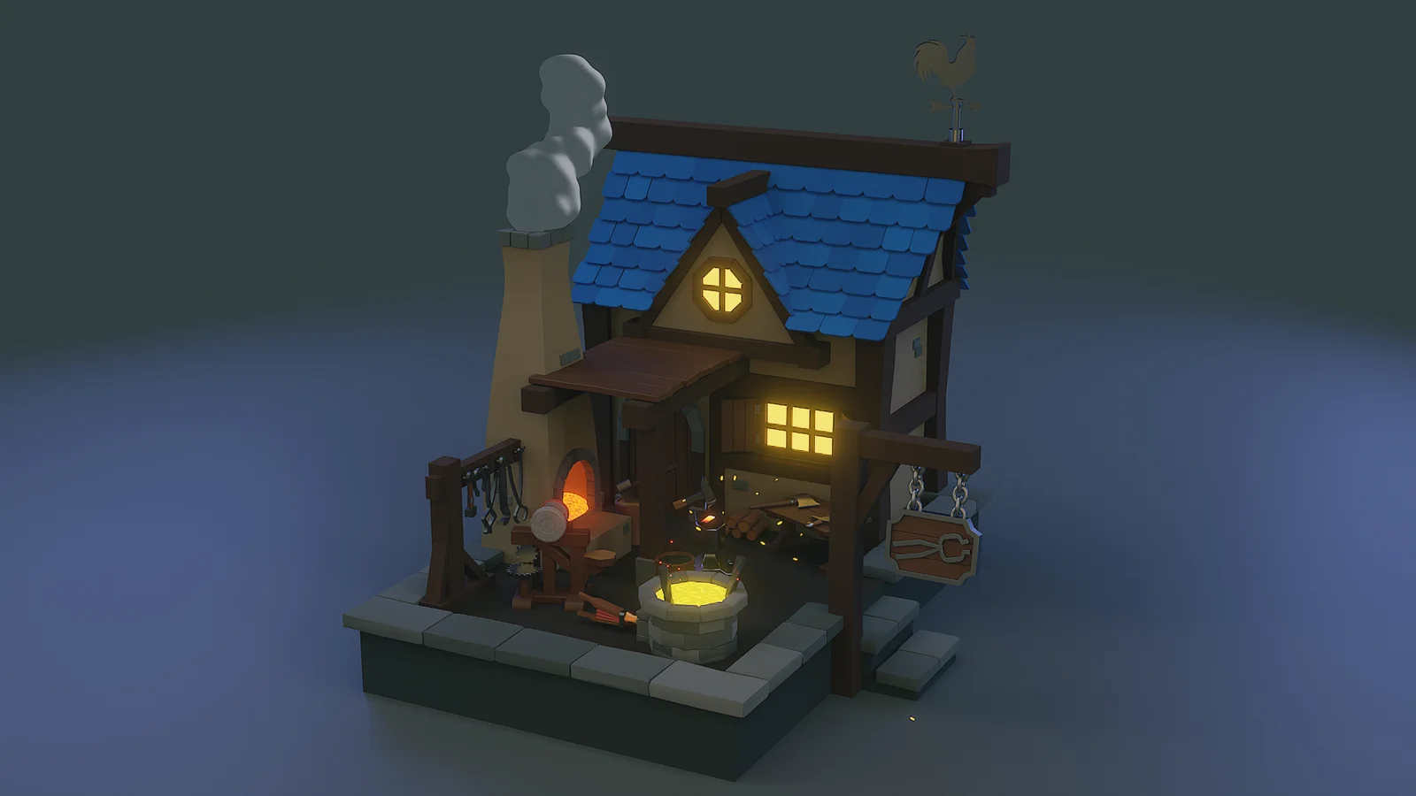 Animated Stylized Blacksmith House screenshot 3