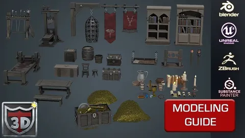 Dungeon Prop Pack - Blender 3d models