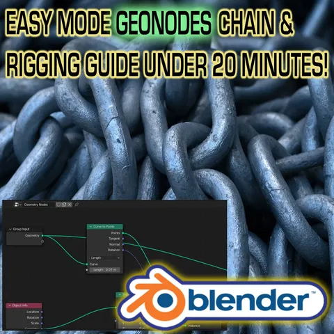 Procedural Animated Chain - Blender geometry nodes