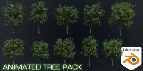Massive Realistic Animated Tree Pack - Blender 3d models