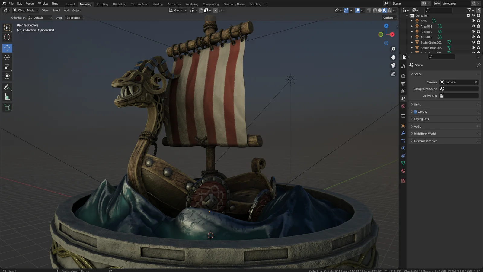 Stylized Viking Boat Asset screenshot 7