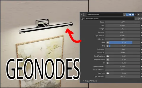 Procedural Lamp 16 - Blender geometry nodes