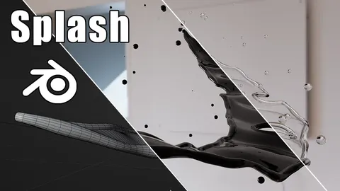 Water Splash from Curve - Blender geometry nodes