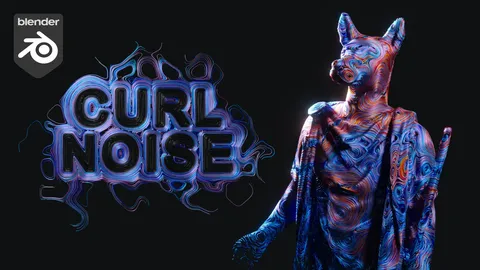 Curl Noise Particles Trace - Blender geometry nodes