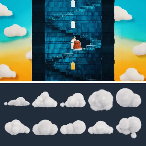 Cotton Cloud Asset Pack - Blender 3d models