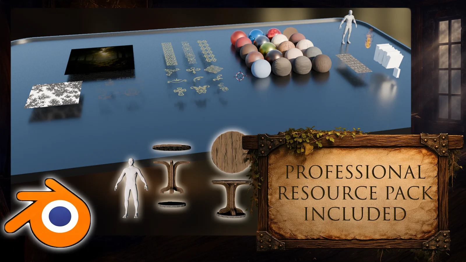 Model a Medieval Researcher's Desk screenshot 4