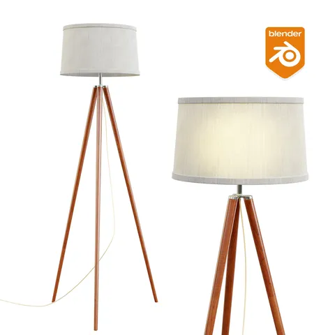 Floor Lamp with Wooden Legs - Blender 3d models