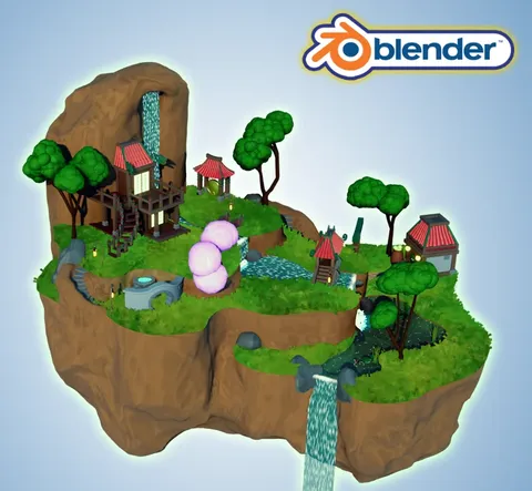 Stylized Oriental Scene Course - Blender tutorials & courses