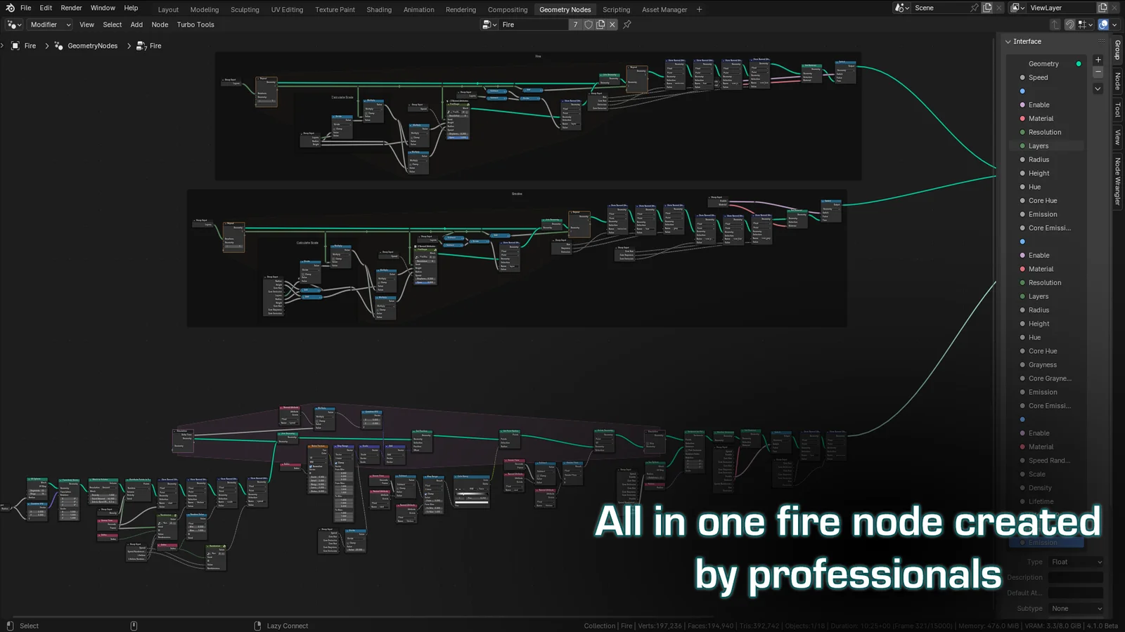 Burning Fire Geometry Node screenshot 5